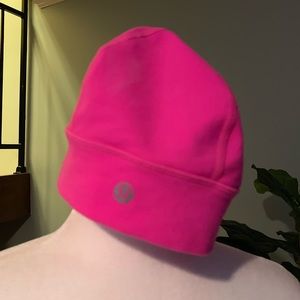 Lululemon pink skull cap with ponytail opening
